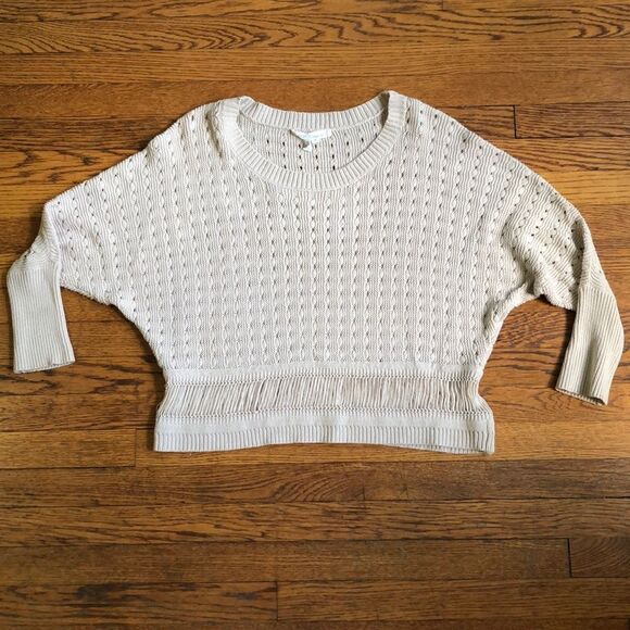 BCBG Open Knit Sweater Boho Oversized - Picture 1 of 8